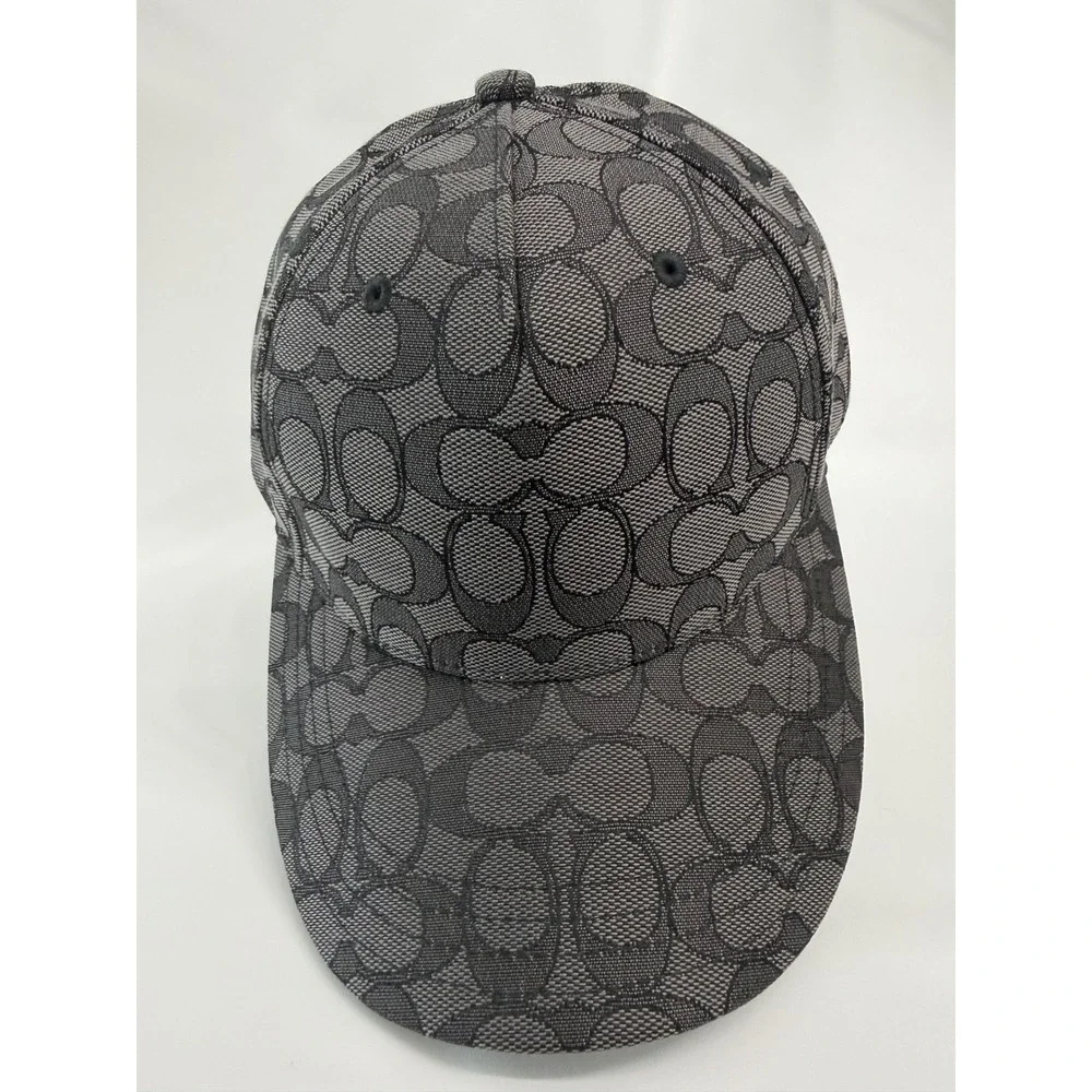 Coach Logo Pattern Adjustable Baseball Cap Hat Black/Gray Size M/L